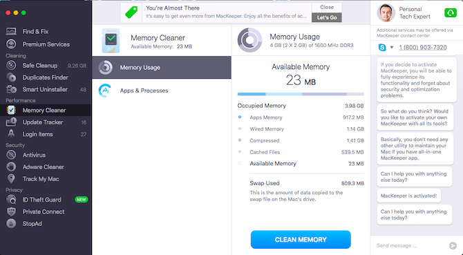 mackeeper memory cleaner