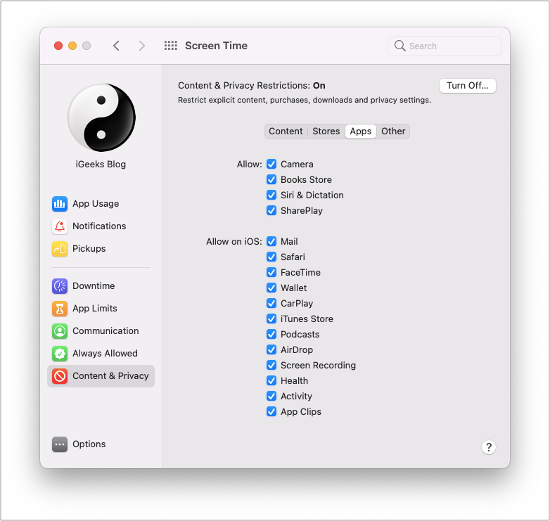 Make sure Mac's camera is not restricted via Screen Time