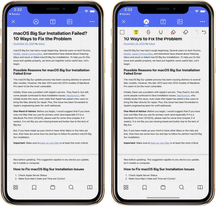 Marking Up and Annotating PDF in PDFelement Pro App on iPhone