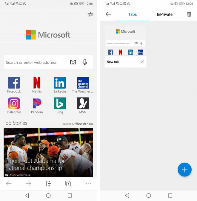 Enabling Private Browsing in Microsoft Edge on Mobile