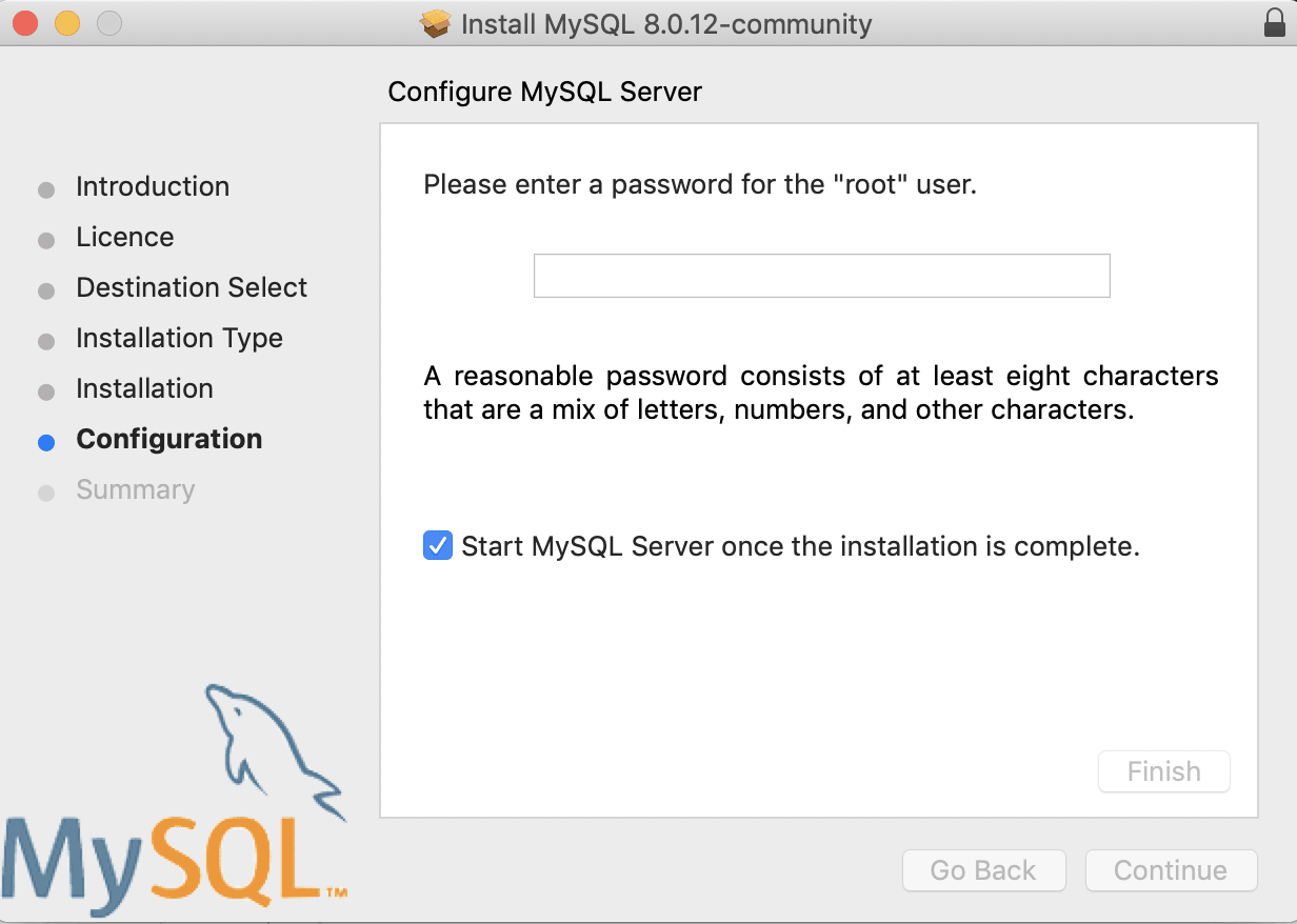 mysql root password