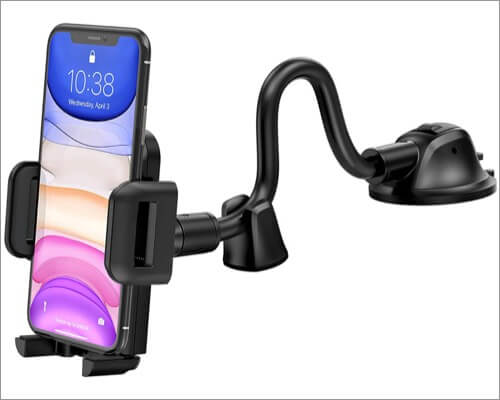 Mpow Car Phone Mount with Long Arm for iPhone 12, 12 Mini, 12 Pro, and 12 Pro Max