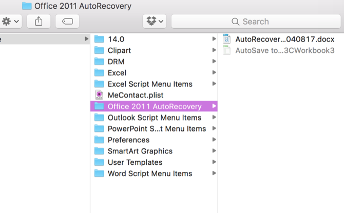 office autorecover file