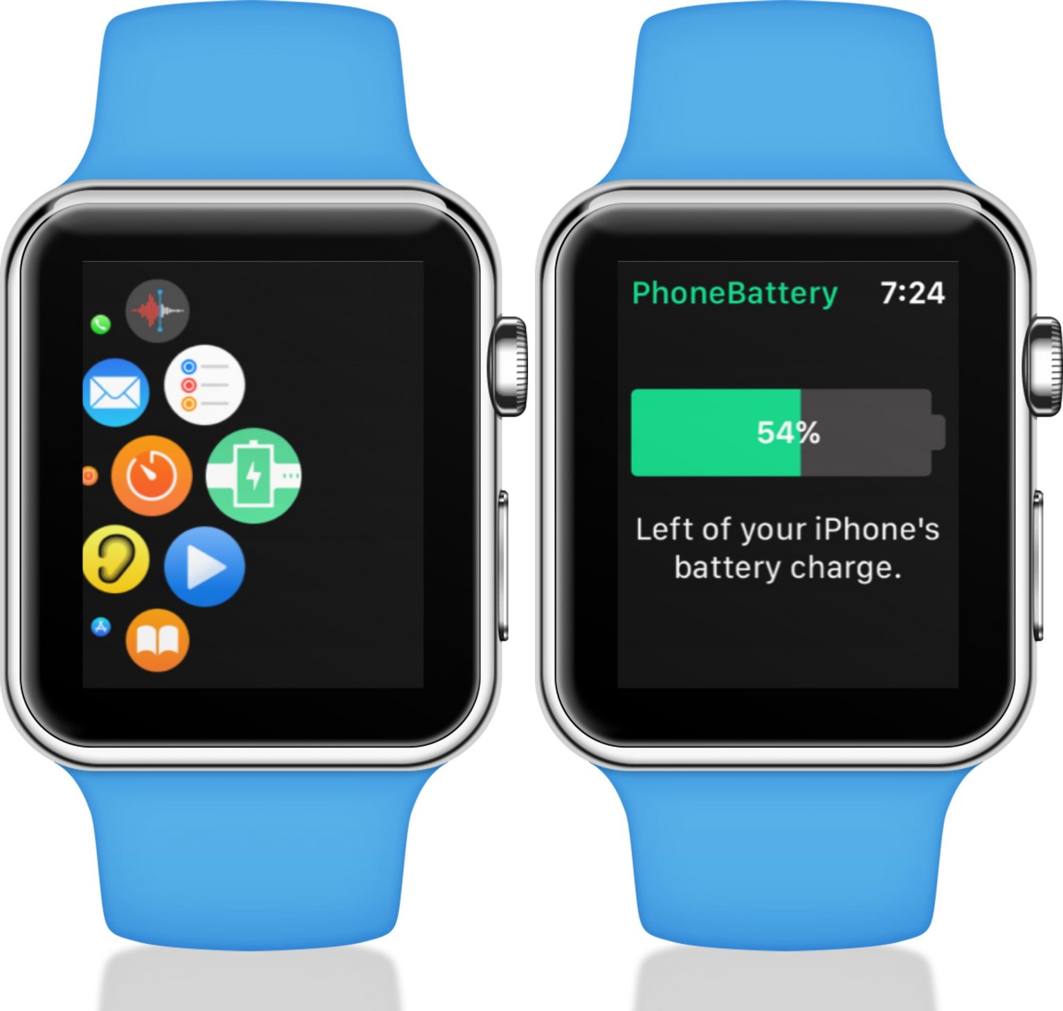 open app to see iphone battery life on apple watch