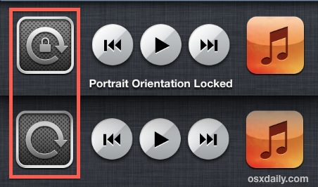 Orientation lock in iOS multitasking bar 