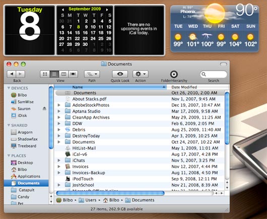 Widgets on your Desktop. Madness.