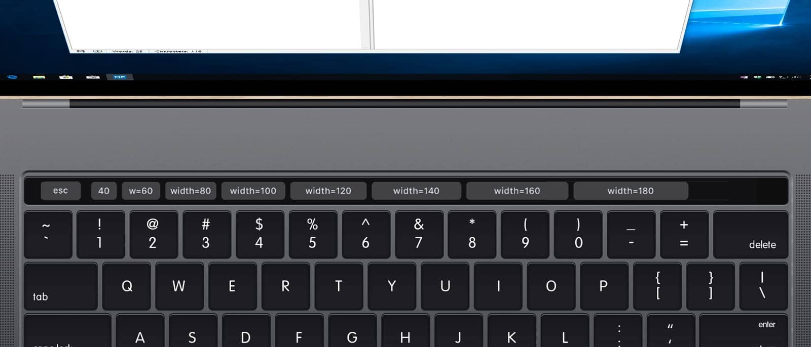parallels custom touchbar width