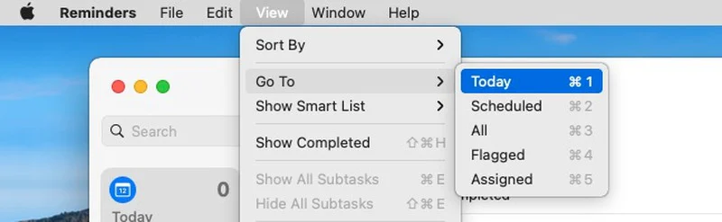 reminders keyboard shortcuts