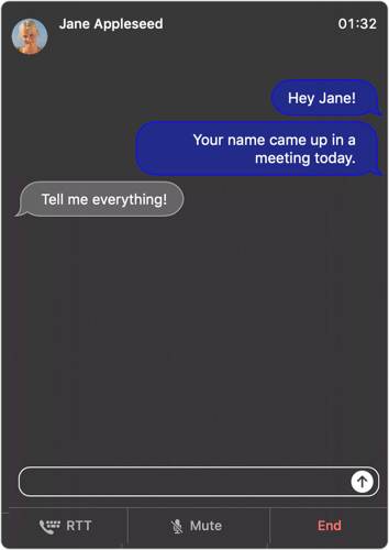 Making an RTT call on FaceTime