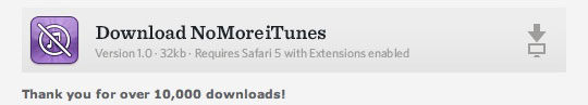 safari extension, NoMoreiTunes