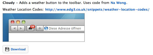 safari extension, Cloudy