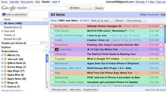 safari extension, Better Google Reader