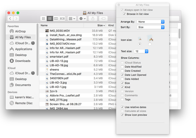 Delete old and large files