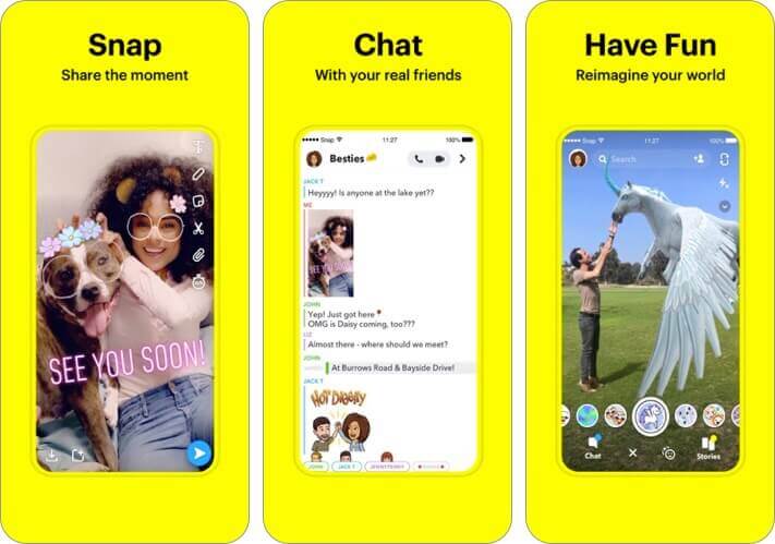 snapchat iphone app screenshot