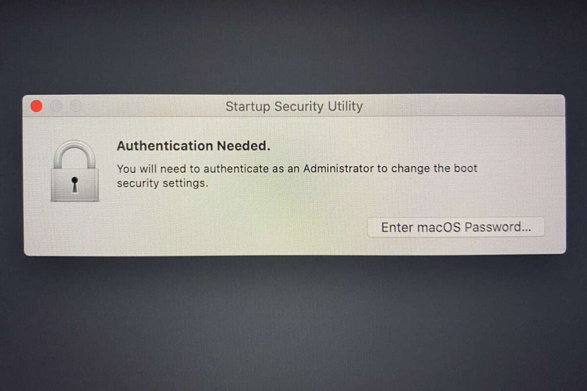 startup security utility password