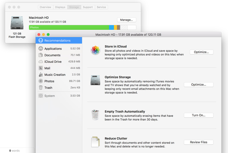 Find out how much space is free