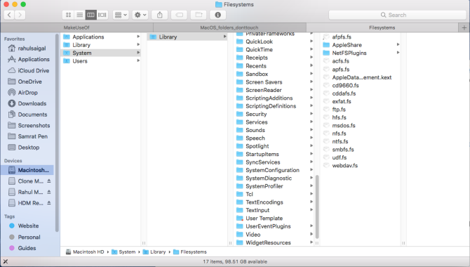 system library folder