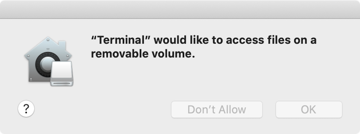 terminal access external drive