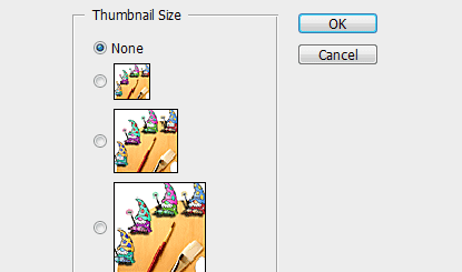 Photoshop - Thumbnail Sizes