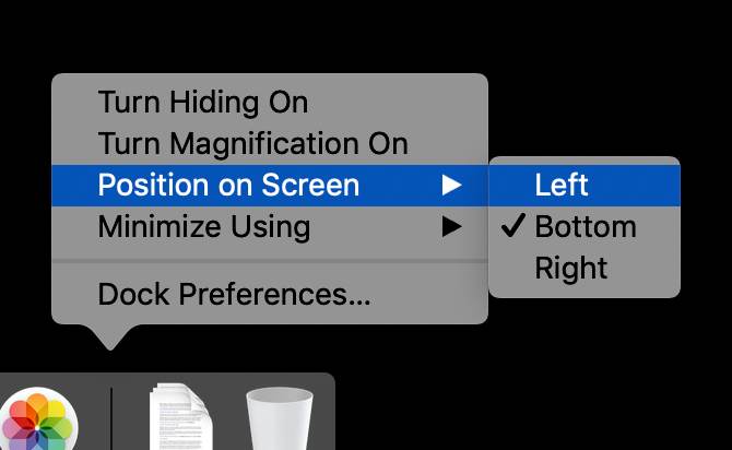 Moving the macOS Dock to the left side