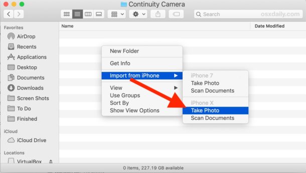 How to use Continuity Camera on Mac from Finder