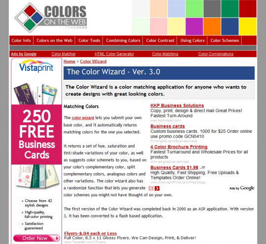 color sontheweb