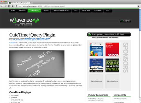 Nicer dates/times with the CuteTime jQuery Plugin