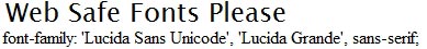 Web safe fonts Web-Safe Font