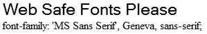 Web safe fonts Web-Safe Font