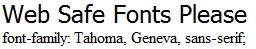 Web safe fonts Web-Safe Font