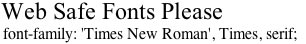 Web safe fonts Web-Safe Font
