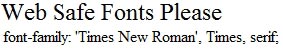 Web safe fonts Web-Safe Font