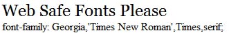 Web safe fonts Web-Safe Font