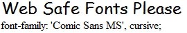 Web safe fonts Web-Safe Font