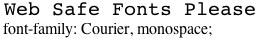 Web safe fonts Web-Safe Font