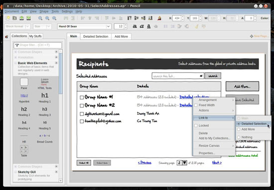 Pencil wireframing