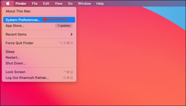 Click the Apple, and then click "System Preferences."